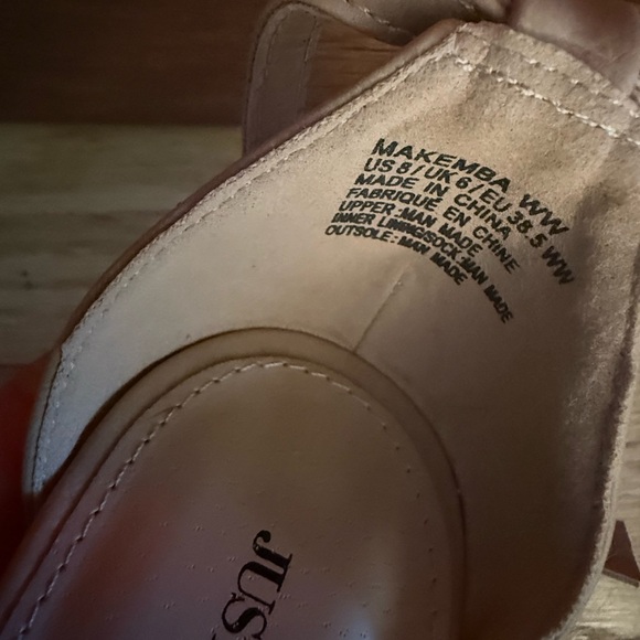 Just fab  Tan Block Heel Sandals 3” heel - Picture 6 of 7